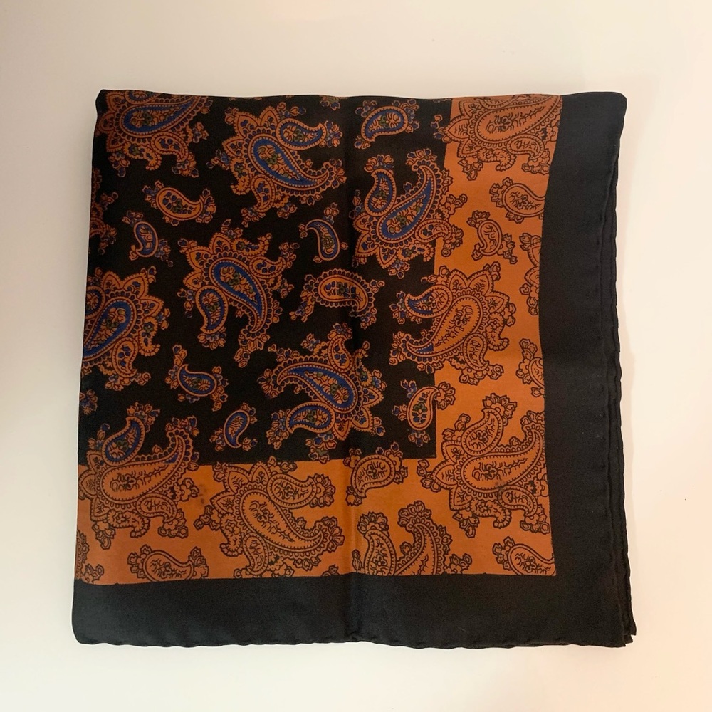 Vintage Hand Rolled Silk Scarf
